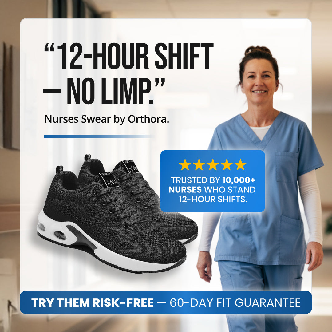 12-Hour Shift Shoes for All-Day Foot, Knee & Back Pain Relief (BOGO)