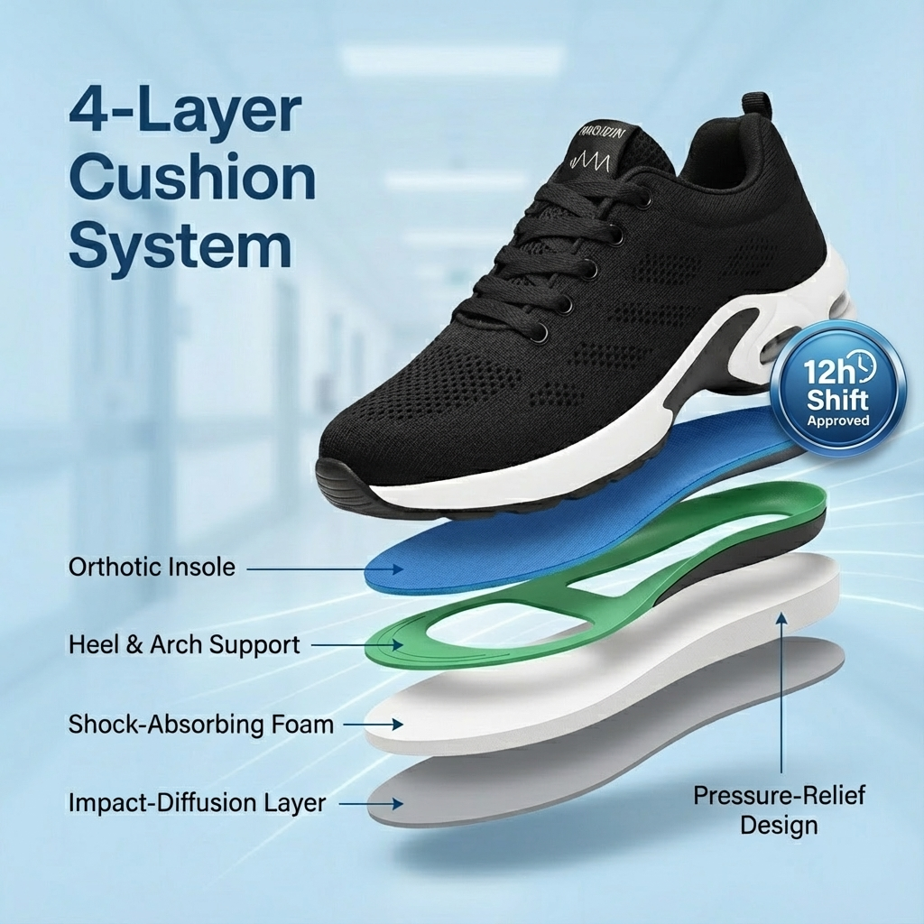 12-Hour Shift Shoes for Heel & Plantar Fasciitis Relief (Unisex)