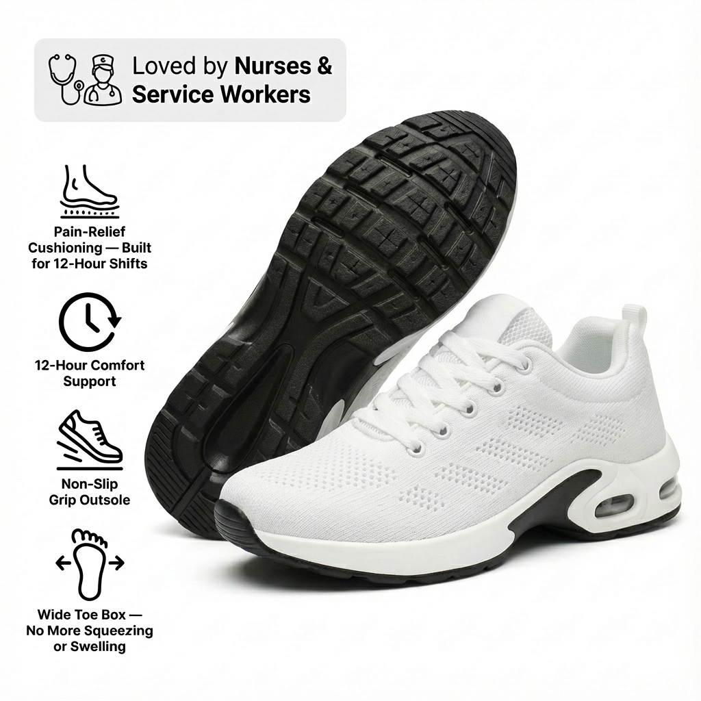 12-Hour Comfort Shoes for Heel & Plantar Fasciitis Relief (Unisex) (BOGO)
