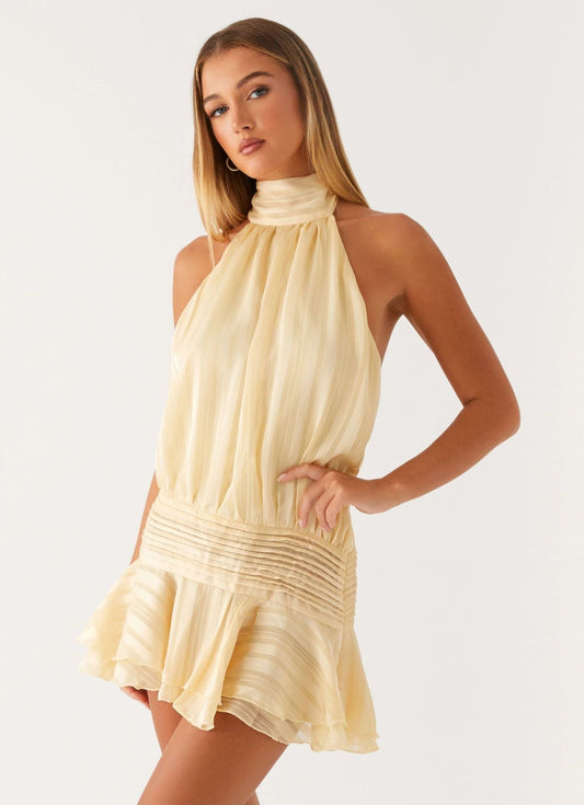 Gianna | Halter Lace Mini Dress