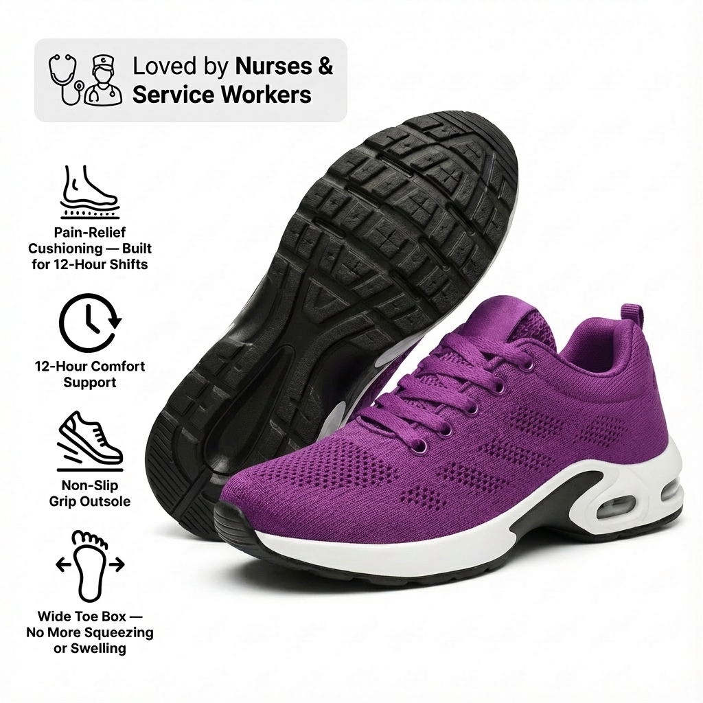12-Hour Shift Shoes for All-Day Foot, Knee & Back Pain Relief (BOGO)