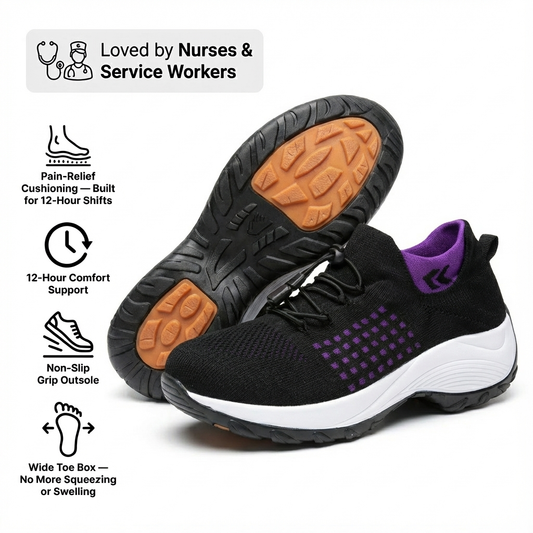 12-Hour Comfort Shoes for Heel & Plantar Fasciitis Relief (BOGO)